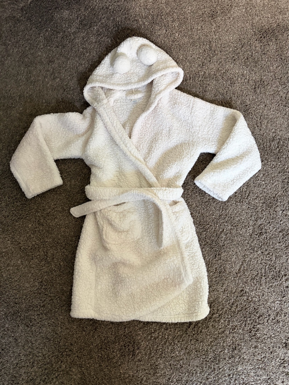 Arizona Jean Company White Plush Hooded Kids Robe